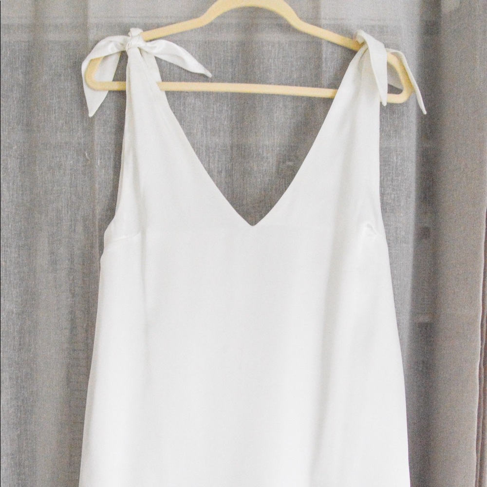 Urban Outfitters Cream Shouler Tie Dress